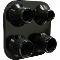 Streamline 4 Way Square A/C & Heat #6 & #10 Bulkhead - Black
