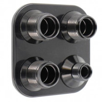 Streamline 4 Way Square A/C & Heat #8 & #10 Bulkhead - Black