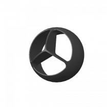 Round Trident Astro A/C Vent Ball - Black Anodized