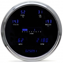 VFD 6 Gauge Kit with Single 6.75" Diameter Gauge - Blue Lens