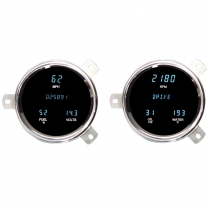 1951-52 Chevy Car 6 Gauge Kit VFD Digital Gauge Kit - Teal