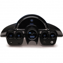 1958-62 Corvette VFD Gauge Kit with Chrome Housings - Blue