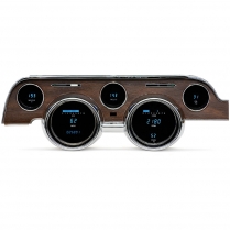 1968 Mustang VFD Gauge Kit w/Woodgrain - Teal Lens