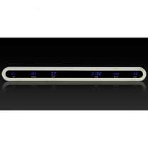 6-Gauge Designer Chrome Bezel VFD Digital Gauges - Blue/Teal