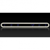 6-Gauge Designer Satin Bezel VFD Digital Gauges - Blue/Teal