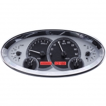 Universal 5.7" x 12" Oval Gauge Kit VHX-1017 - Silver/Red
