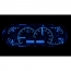 Universal Rounded Rectangle VHX Gauges - Carbon Fiber/Blue
