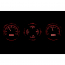 Universal 5" Round Trio VHX Gauge Kit - Black/Red
