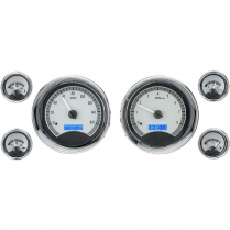 Universal 6-Gauge Round VHX Gauge Kit - Silver/Blue