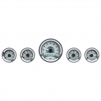 5-Gauge Round Univ VHX Gauge Kit - Silver Alloy/White