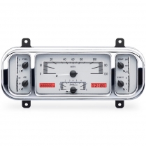 1937-38 Chevy Pass Car VHX Gauge Kit - Silver/Red