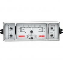 1939 Chevy Car VHX Gauge Kit - Silver/Red