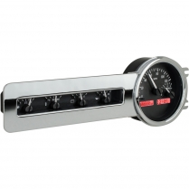 1941-48 Chevy Pass Car VHX Gauge Kit - Black/Red