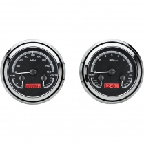 1947-53 Chevy Pickup Truck VHX Gauge Kit - Black/Red