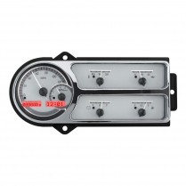 1948-50 Ford Pickup Truck VHX Gauge Kit - Silver/Red
