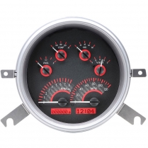 1949-50 Chevy Passenger Car VHX Gauge Kit - Carbon Fiber/Red