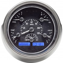 1951 Ford Passenger Car VHX Gauge Kit - Black/Blue