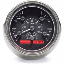 1951 Ford Passenger Car VHX Gauge Kit - Black/Red