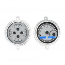 1951-52 Ford Pickup Truck VHX Gauge Kit - Silver/Blue