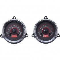 1954 Chevy Pickup Truck VHX Gauge Kit - Carbon Fiber/Red