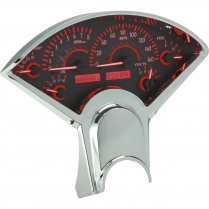 1955-56 Chevy Pass Car VHX Series Gauges - Carbon Fiber/Red