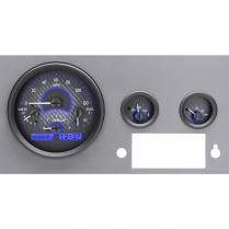 1955-86 Jeep CJ VHX Gauge Kit - Carbon Fiber/Blue