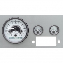 1955-86 Jeep CJ VHX Gauge Kit - Silver/White