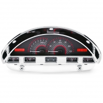 1956 Ford Pickup Truck VHX Gauge Kit - Carbon Fiber/Red