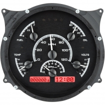 1961-66 Ford Pickup Truck VHX Gauge Kit - Black/Red