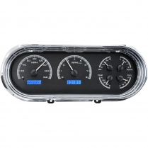 1963-65 Nova & Chevy II VHX Gauge Kit - Black/Blue