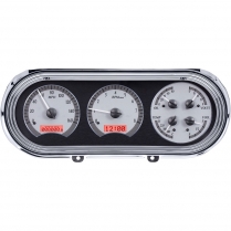 1963-65 Nova & Chevy II VHX Gauge Kit - Silver/Red