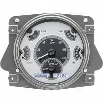 1966-77 Ford Bronco VHX Gauge  Kit - Silver/White