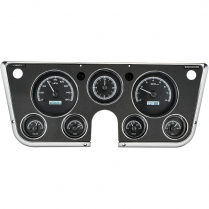1967-72 Chevy/GMC P/U VHX Gauge Kit Anl Clock - Black/White
