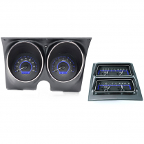 1968 Camaro/Firebird VHX w/Console Gauge Kit - C/Fiber/Blue
