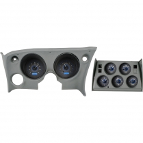 1968-77 Corvette VHX 6 Gauge Kit Analog Clock - Carbon/Blue