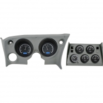 1968-77 Corvette VHX 6 Gauge Kit Analog Clock - Black/Blue