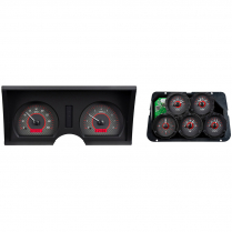 1978-82 Corvette VHX Gauge Kit Analog Clock - Carbon/Red