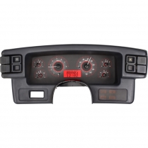 1987-89 Mustang VHX Gauge Kit - Carbon Fiber/Red