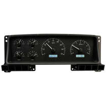 1987-91 Ford Pickup VHX Gauge Kit - Black Alloy/White