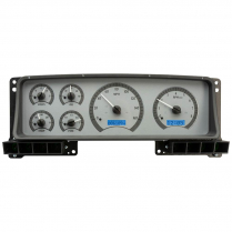 1987-91 Ford Pickup VHX Gauge Kit - Silver Alloy/Blue