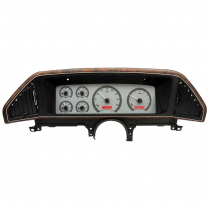 1987-91 Ford Pickup VHX Gauge Kit - Silver Alloy/Red