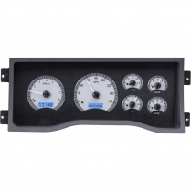 1995-98 Chevy/GMC Pickup VHX Gauge Kit - Silver Alloy/Blue
