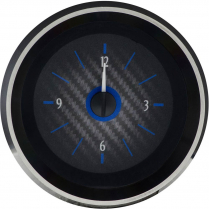 1963-67 Vette Analog Clock VHX Gauge Kit Only - C/Fiber/Blue