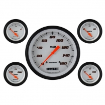 Velocity White 5 Gauge Kit 4-5/8" Speedo & 4 2-1/8" - BLF
