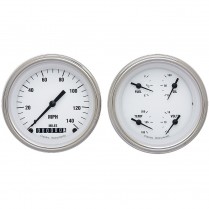 White Hot 2 Gauge Kit 3-3/8" Speedo/Quad - SLF