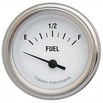 White Hot 2-1/8" Fuel Gauge in 240-33 OHM - SLF