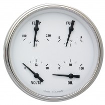 White Hot 4-5/8" Quad Gauge with 0-30 OHM Fuel - SLF