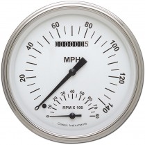 White Hot 4-5/8" SpeedTach (Speedo & Tach) - SLF