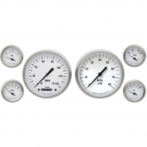 White Hot 6 Gauge Kit 4-5/8" Speedo, Tach & 4 2-1/8" - SLF