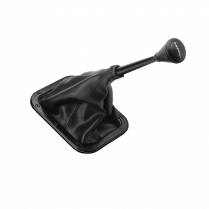 Rectangular Floor Mount Shifter Boot with Alum Trim - Black